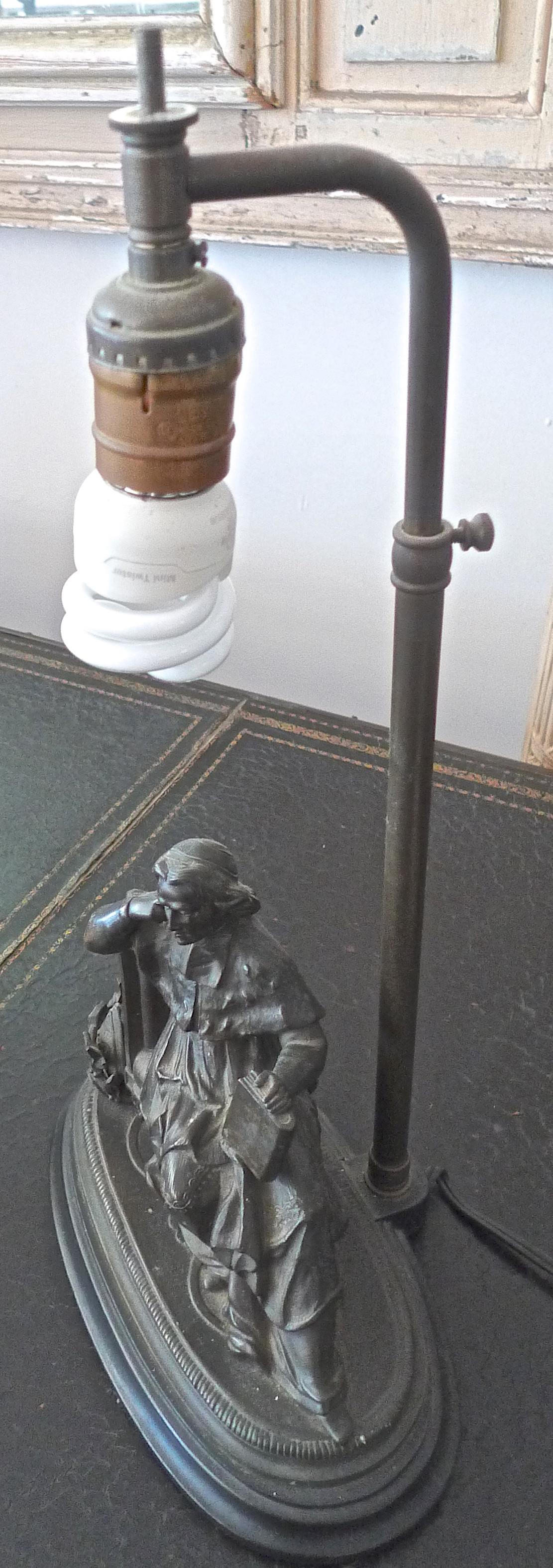 French 19th Century Bronze Statuette Converted to a Desk Lamp 2