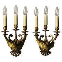 French 19th Century Bronze Wall Sconces
