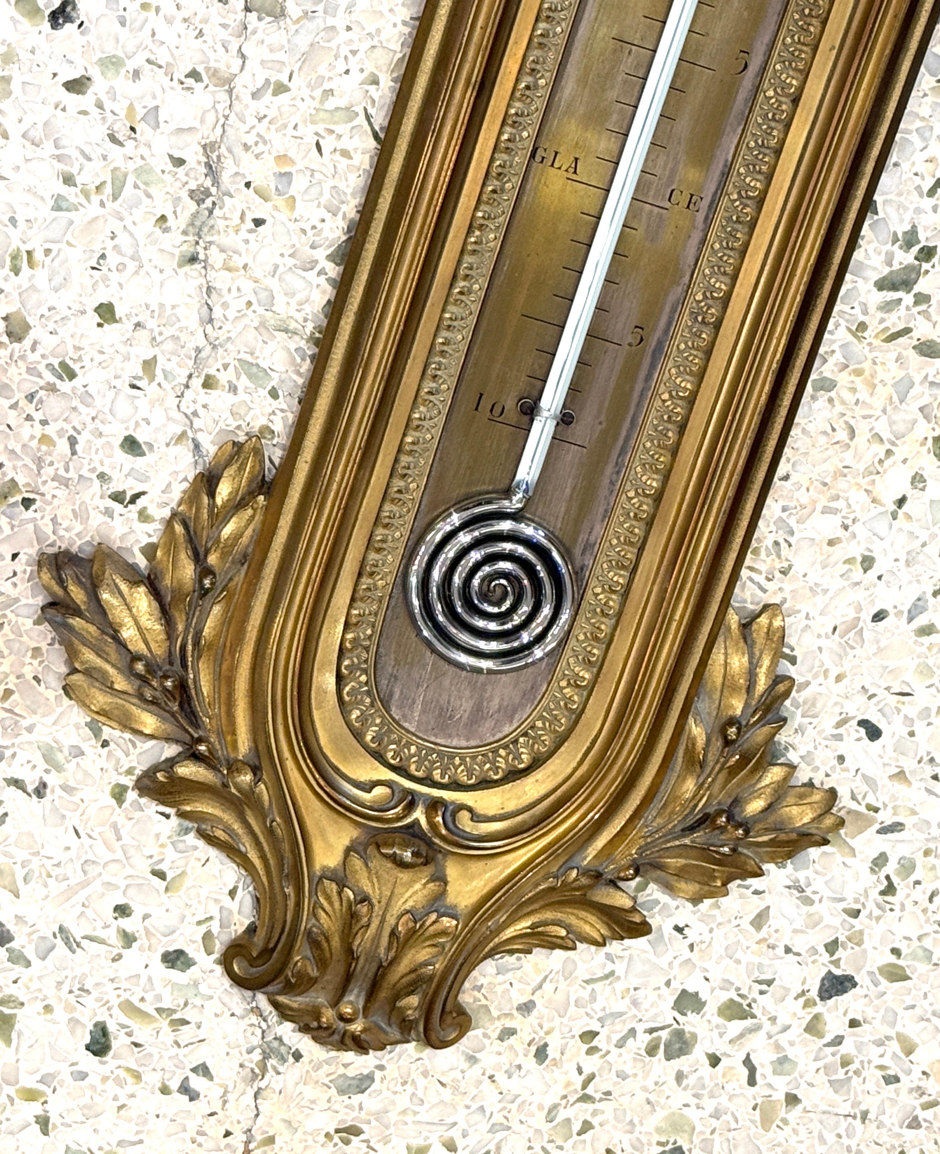 Thermomètre mural en bronze du XIXe siècle attribué à François Linke en vente 3