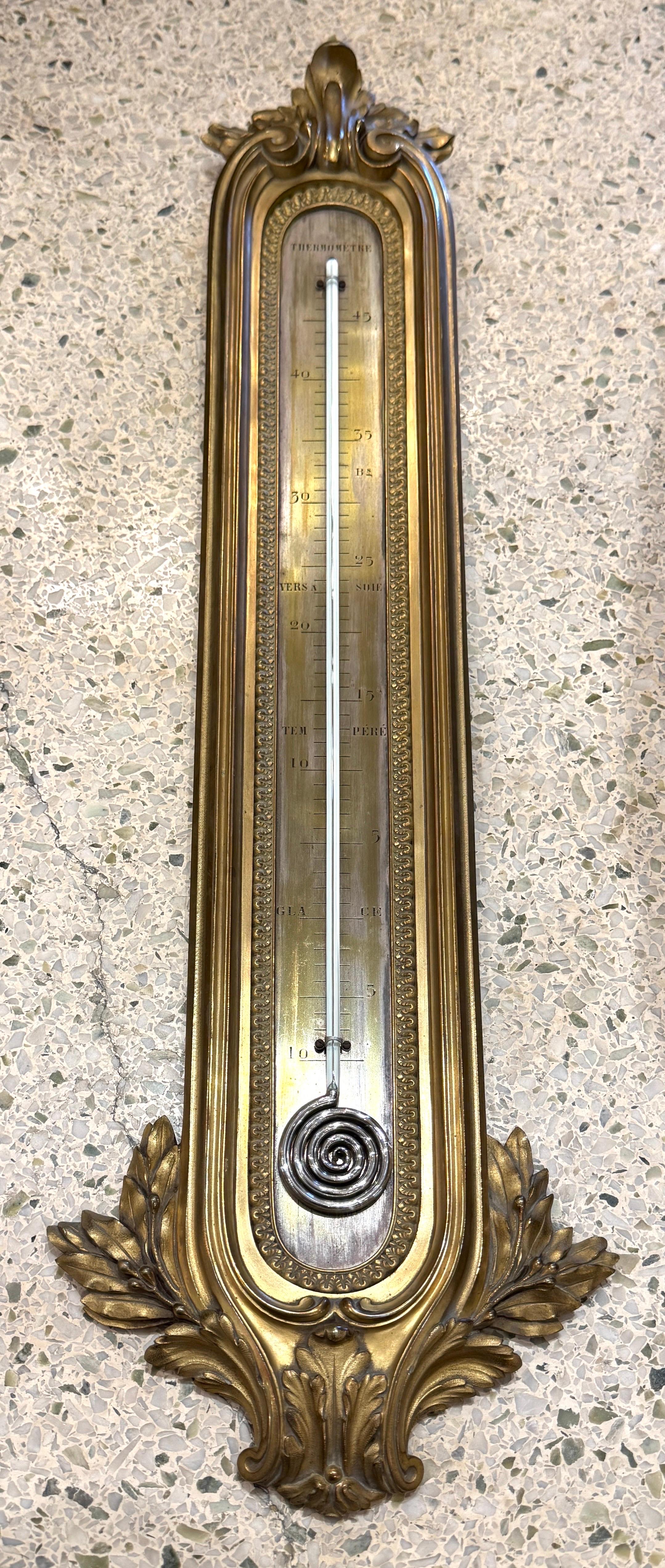 Thermomètre mural en bronze du XIXe siècle attribué à François Linke en vente 4