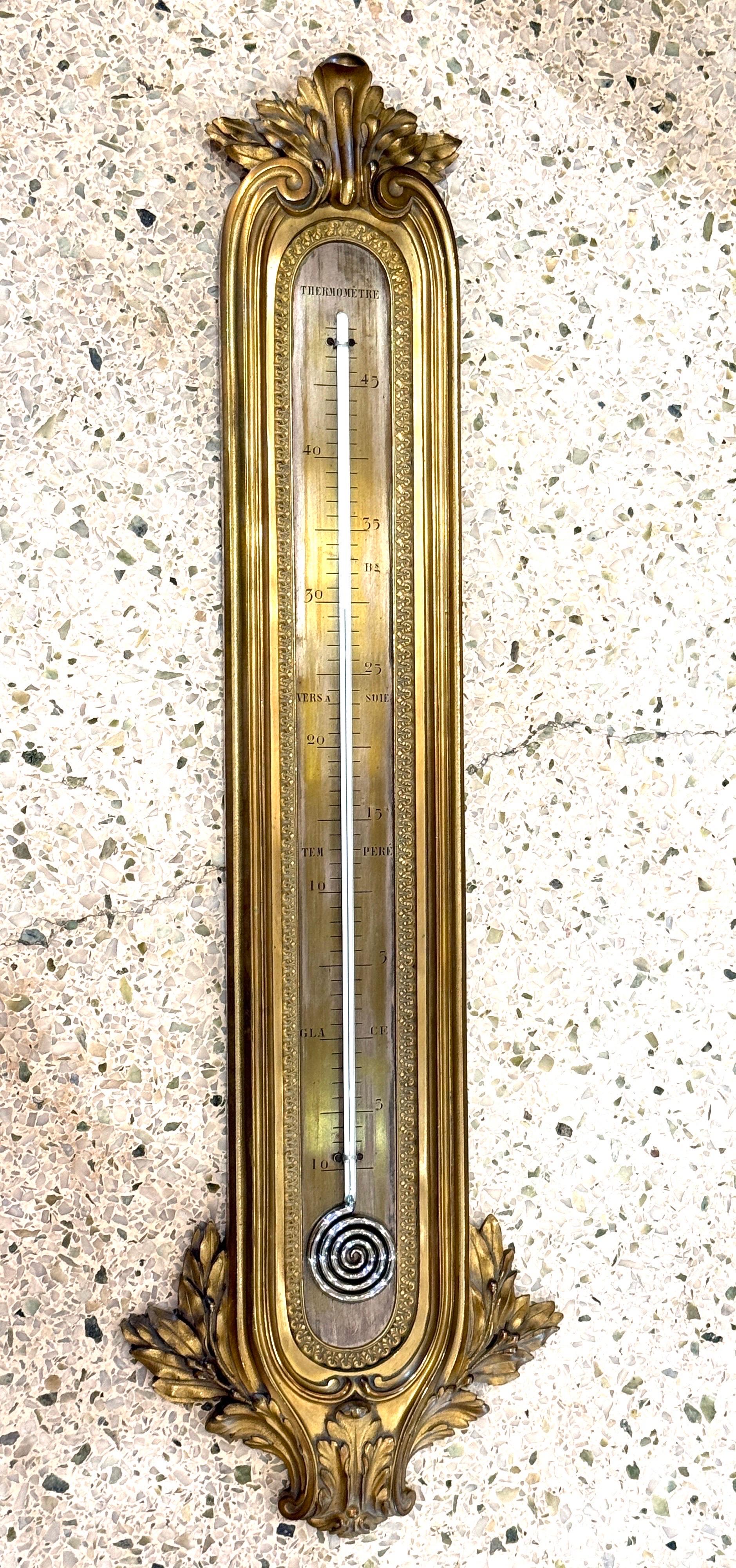 Thermomètre mural en bronze du XIXe siècle attribué à François Linke en vente 6