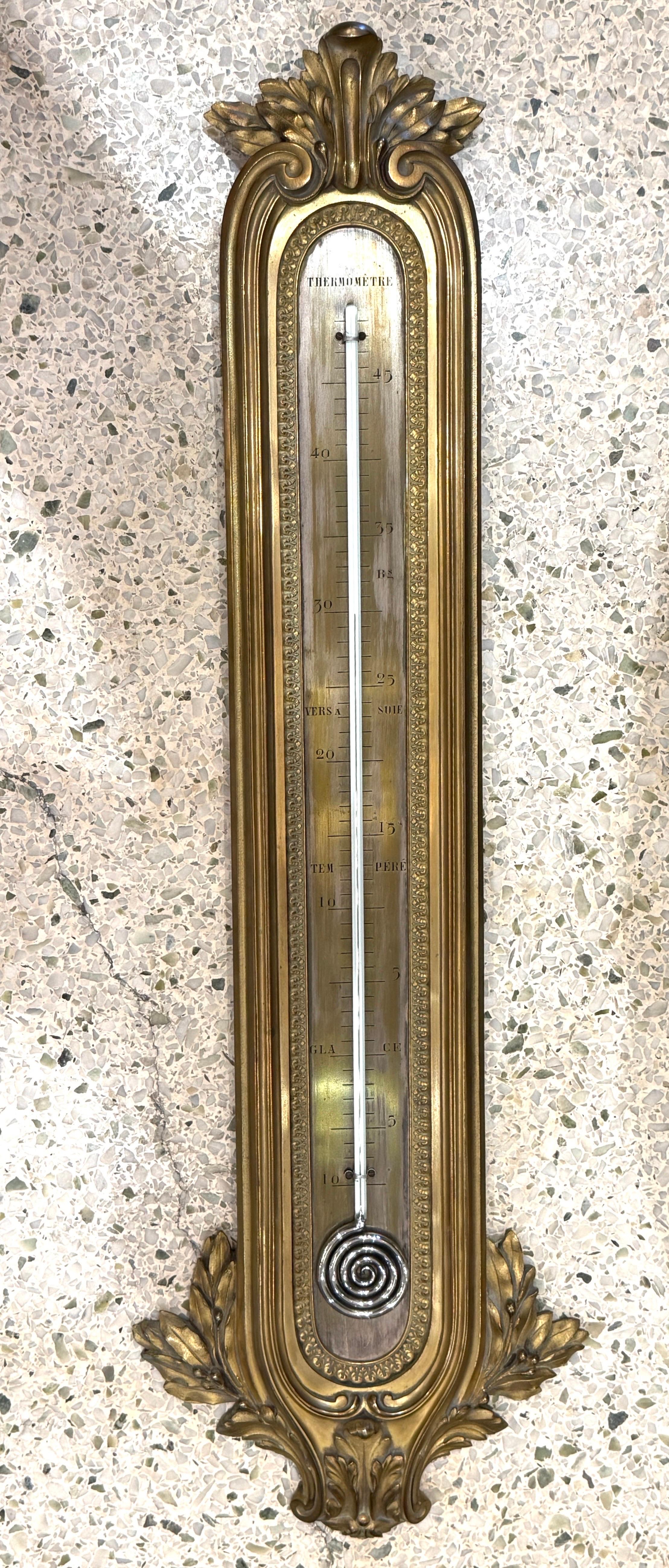 Thermomètre mural en bronze du XIXe siècle attribué à François Linke en vente 2
