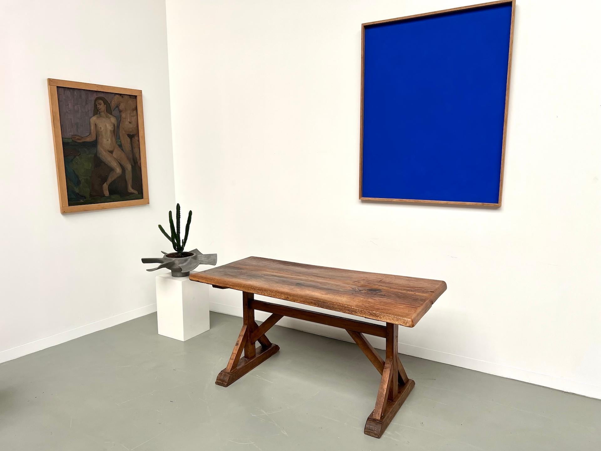 Table en chêne brutaliste française du 19e siècle en vente 10