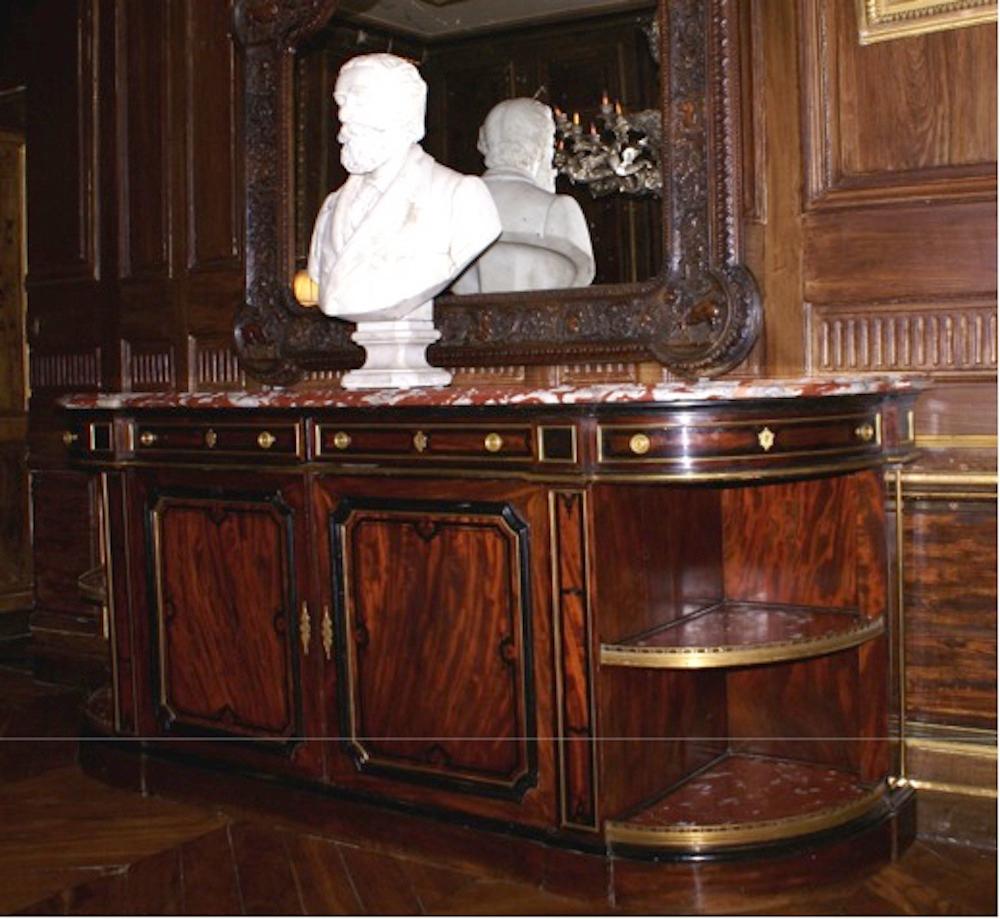 Buffet „Enfilade“ aus dem 19. Jahrhundert mit Marmorplatte, Royal Rouge von Languedoc, Frankreich im Angebot 1