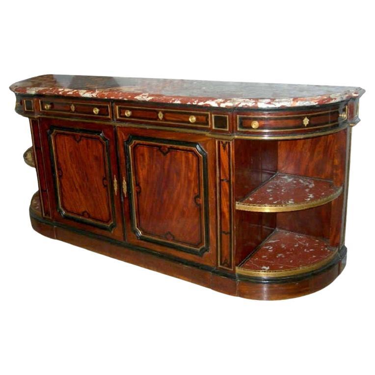 French 19th Century Buffet Side Board with Marble-Top Royal Rouge of Languedoc