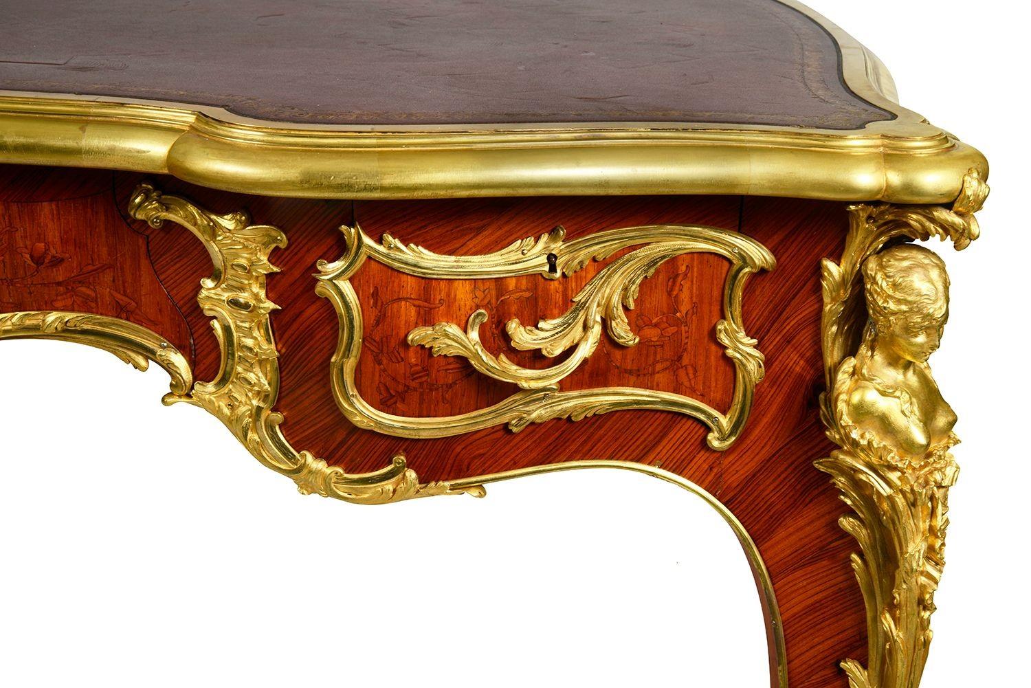 Intarsio French 19th Century Bureau Plat, by Zweiner in vendita