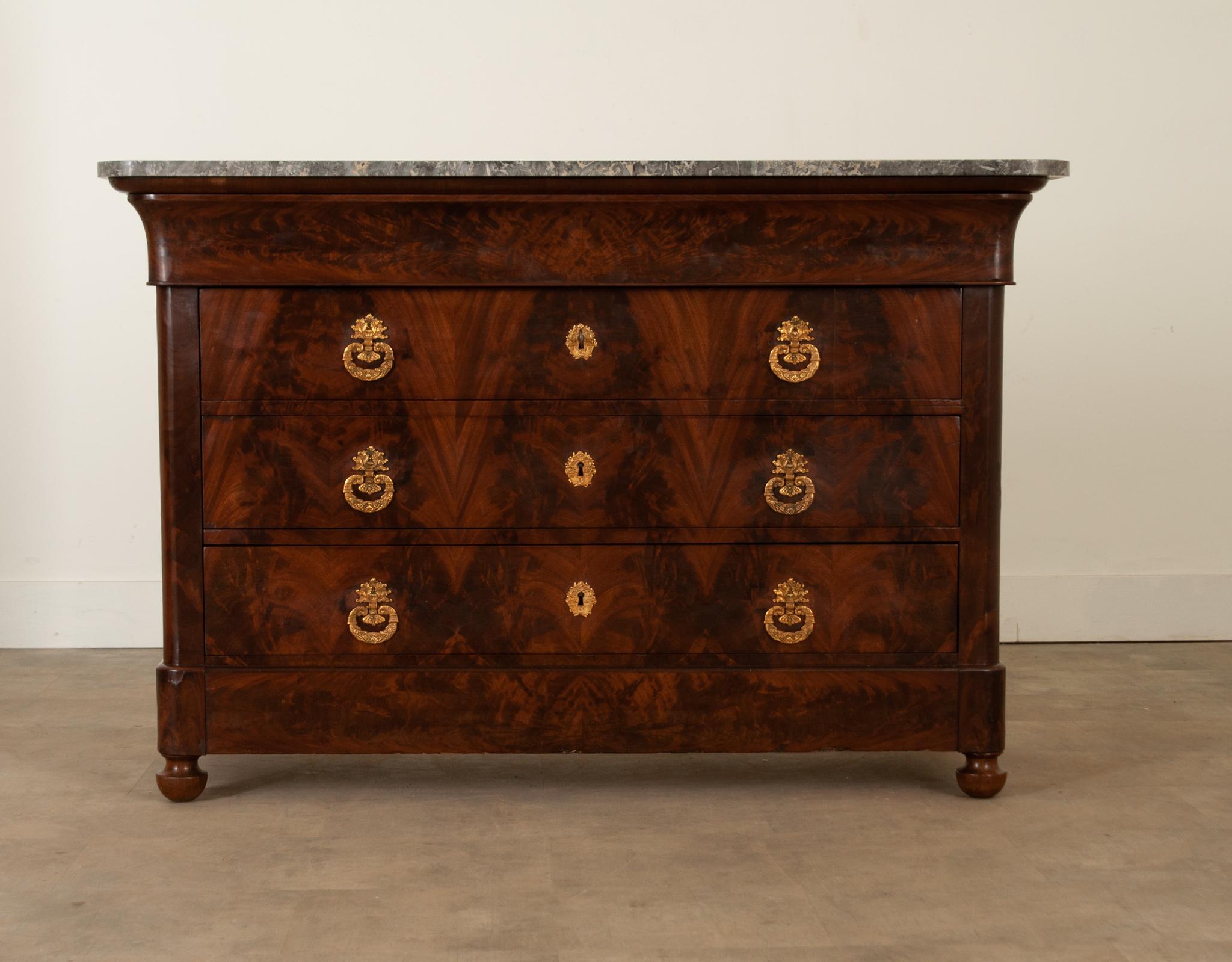 Joinery French 19th Century Burl Mahogany Louis Philippe Commode