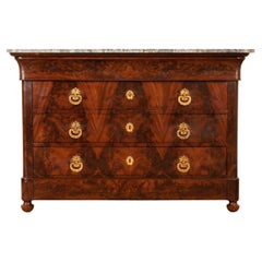 French 19th Century Burl Mahogany Louis Philippe Commode