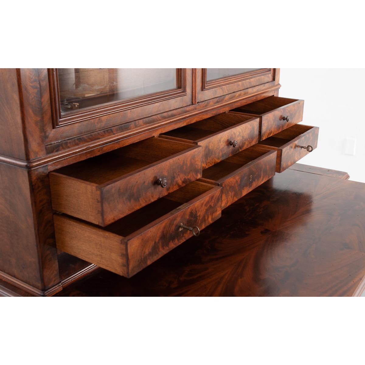 French 19th Century Burl Mahogany Secretary 12