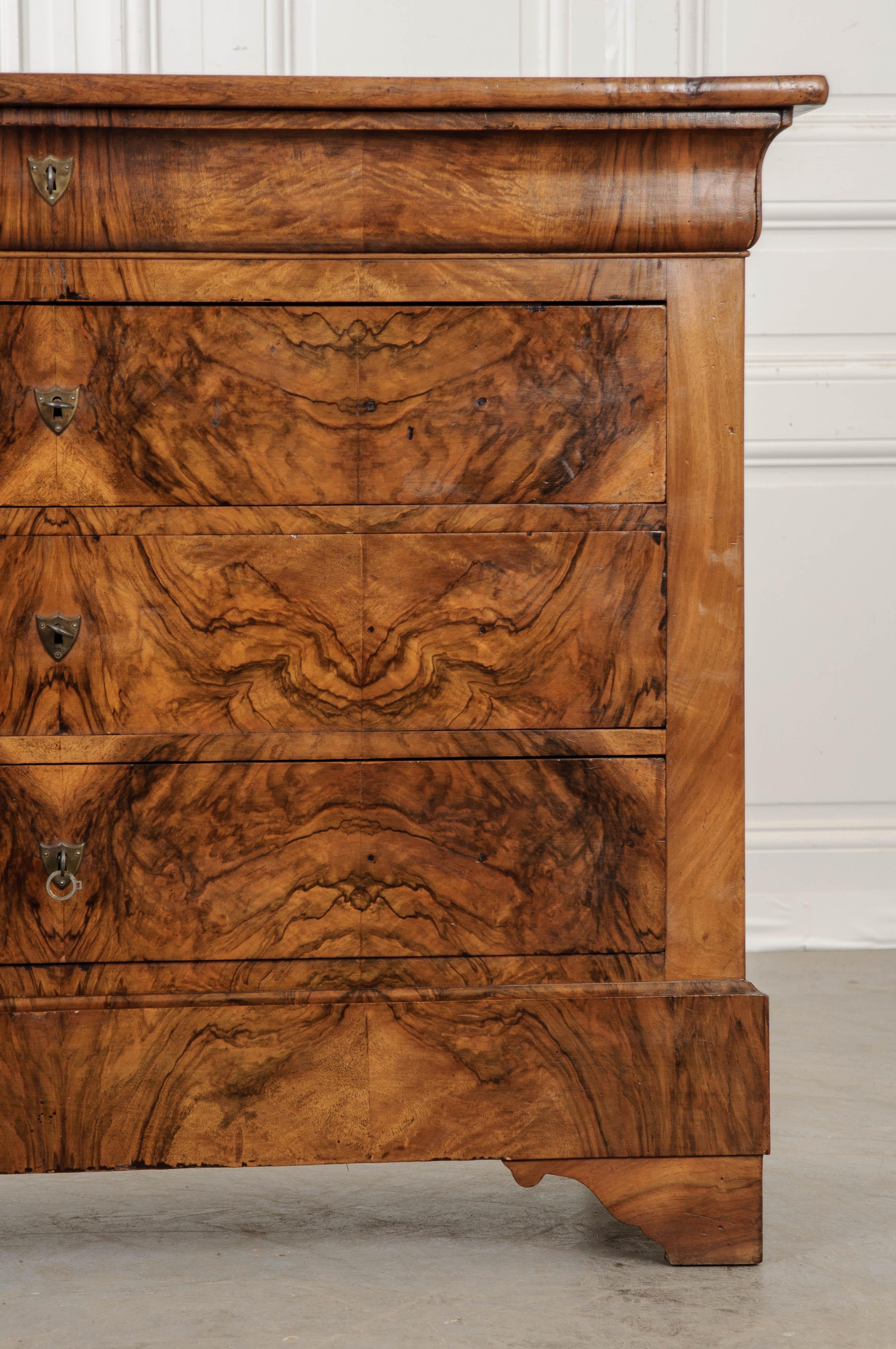 French 19th Century Burl Walnut Louis Philippe Commode 1