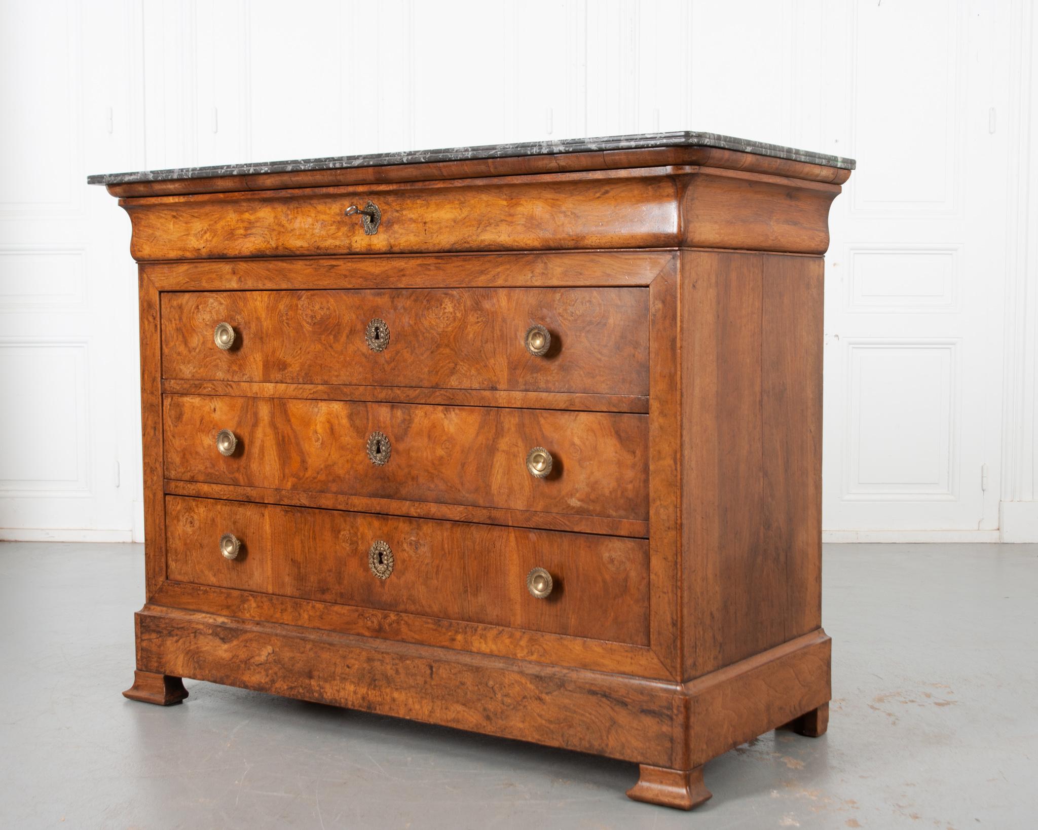 French 19th Century Burl Walnut Louis Philippe Commode 2