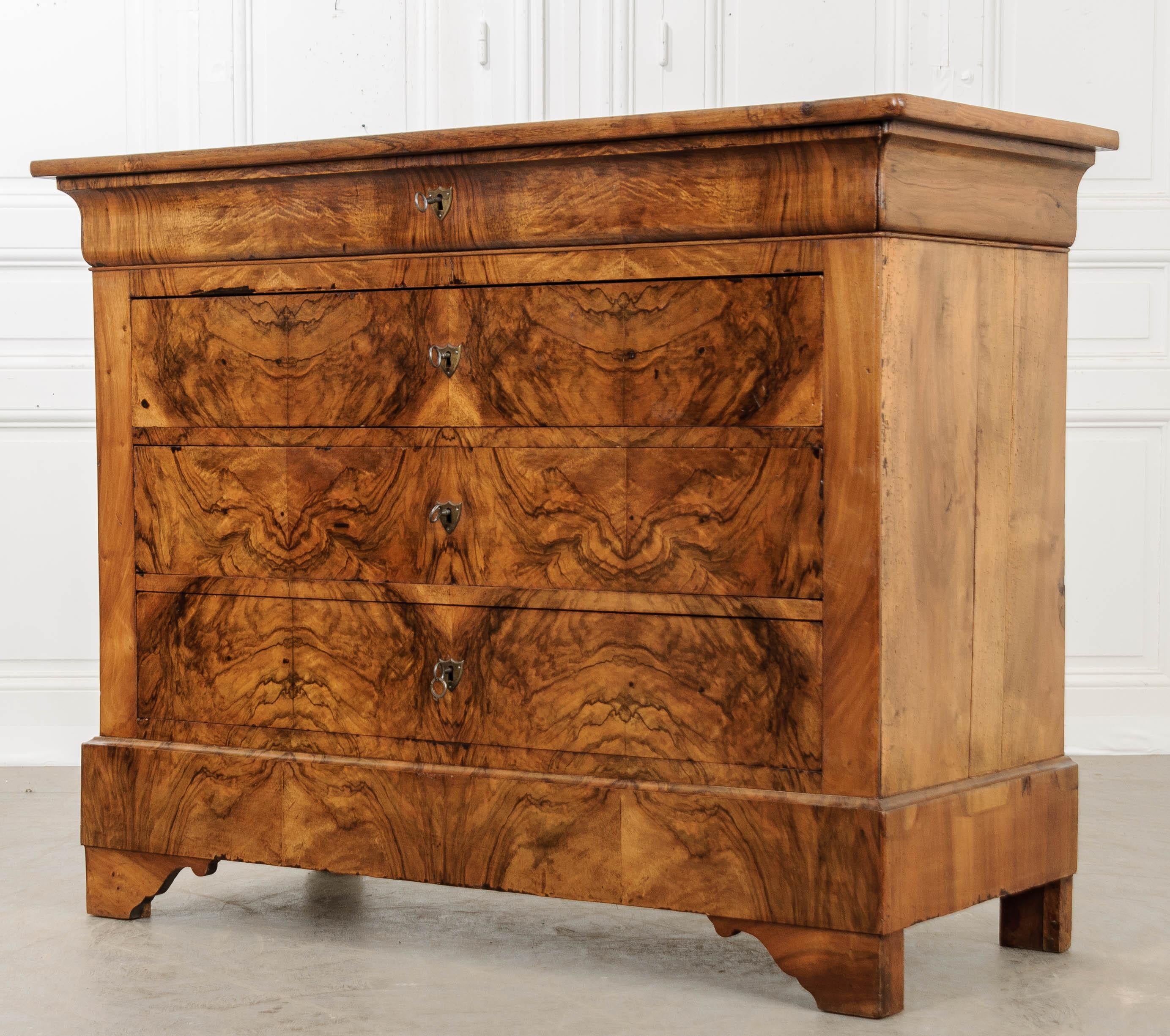 French 19th Century Burl Walnut Louis Philippe Commode 5