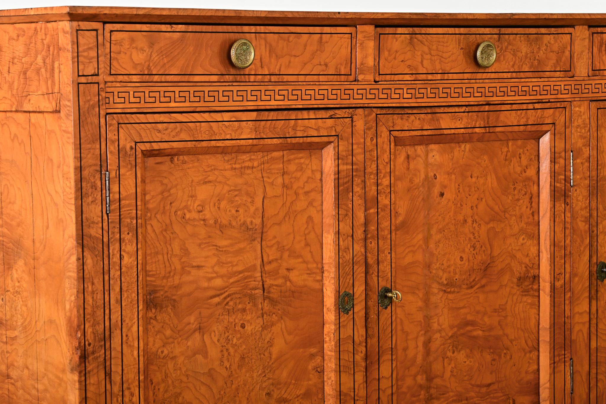French 19th Century Burl Wood & Greek Key Enfilade For Sale 10