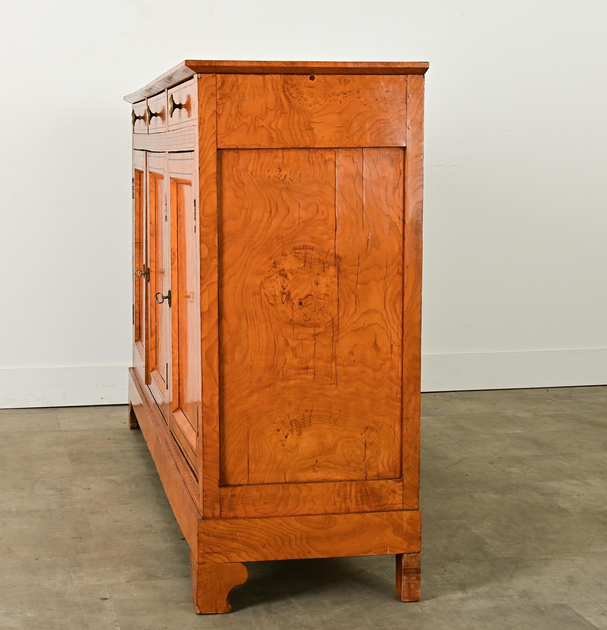 French 19th Century Burl Wood & Greek Key Enfilade For Sale 13