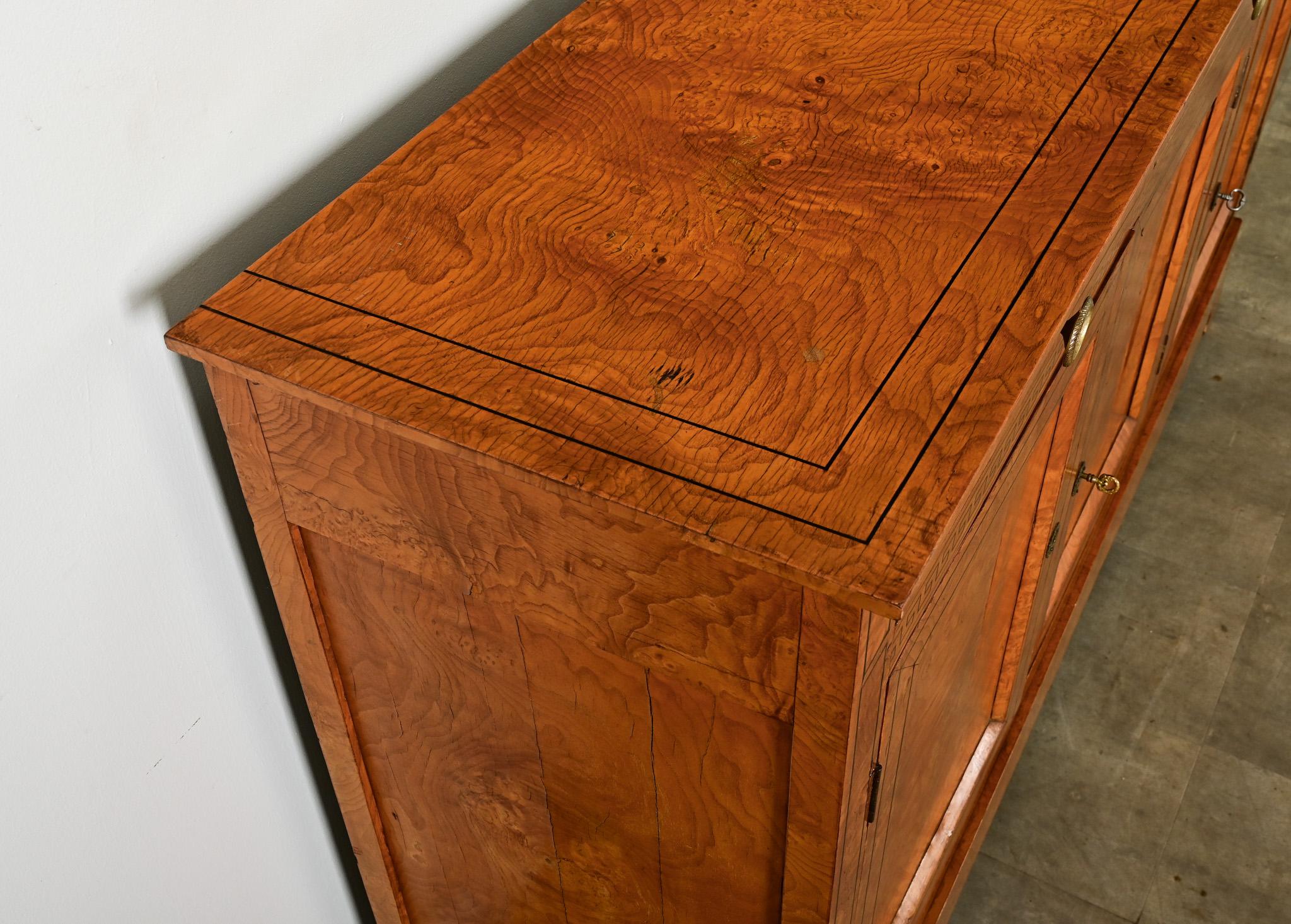 French 19th Century Burl Wood & Greek Key Enfilade For Sale 2