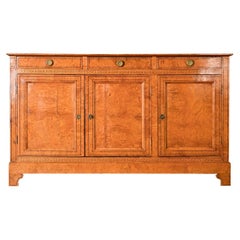 Antique French 19th Century Burl Wood & Greek Key Enfilade