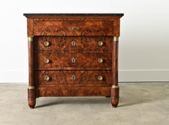 French 19th Century Burled Mahogany Empire Commode