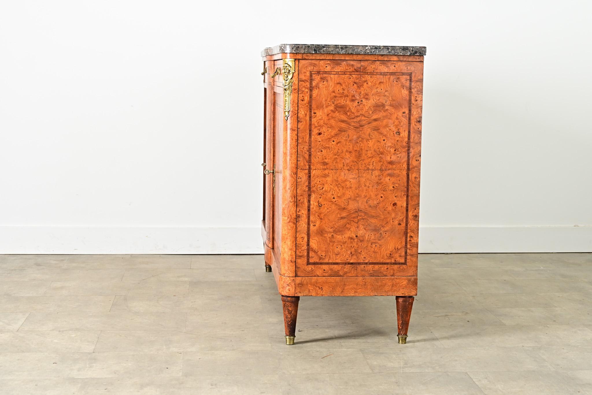 French 19th Century Burled Maple & Marble Top Buffet For Sale 4