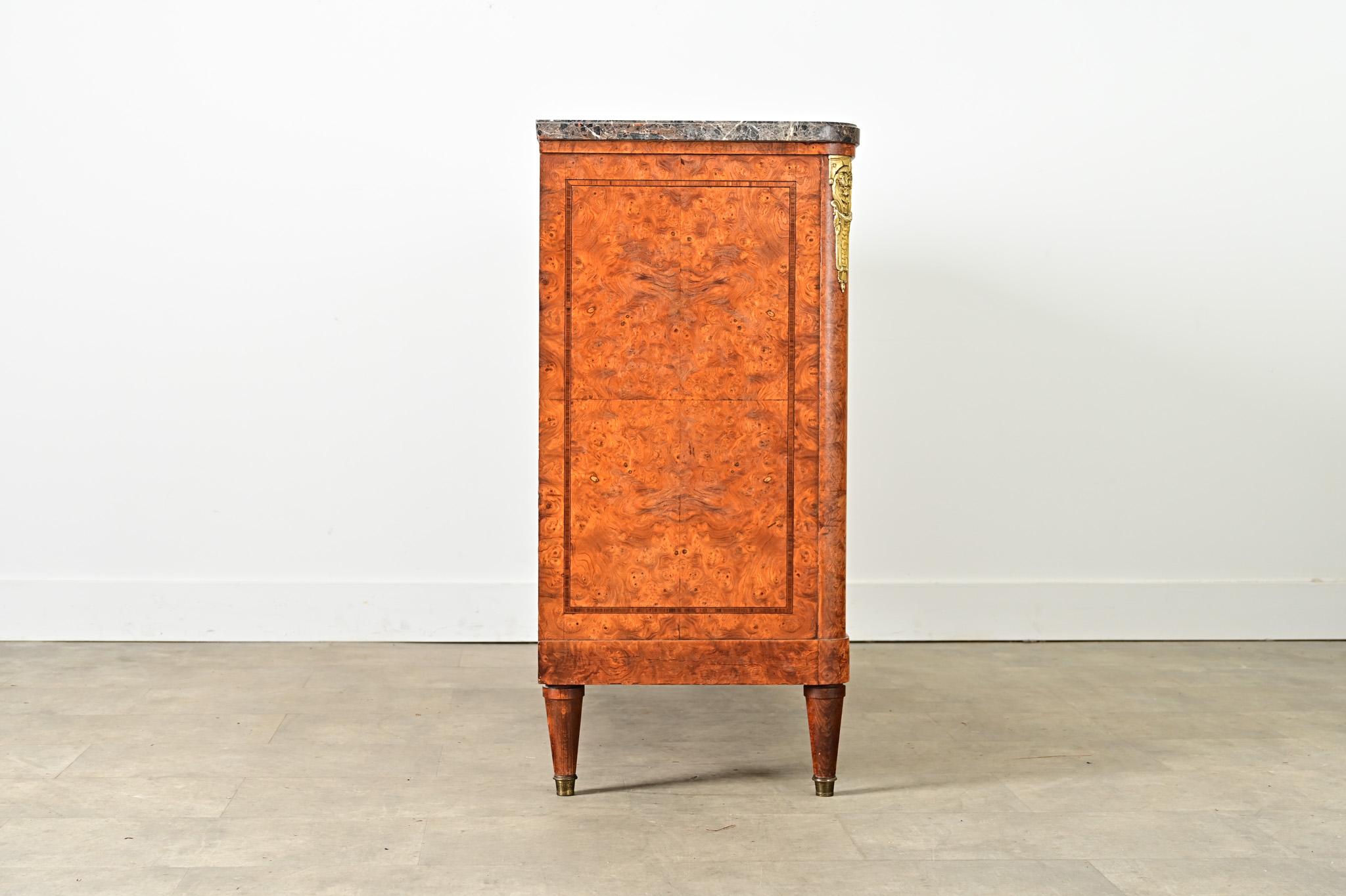 French 19th Century Burled Maple & Marble Top Buffet For Sale 6