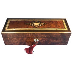 French 19th Century Burr Cedar Glove Box