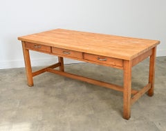 French 19th Century Butcher Block Dining-Work Table