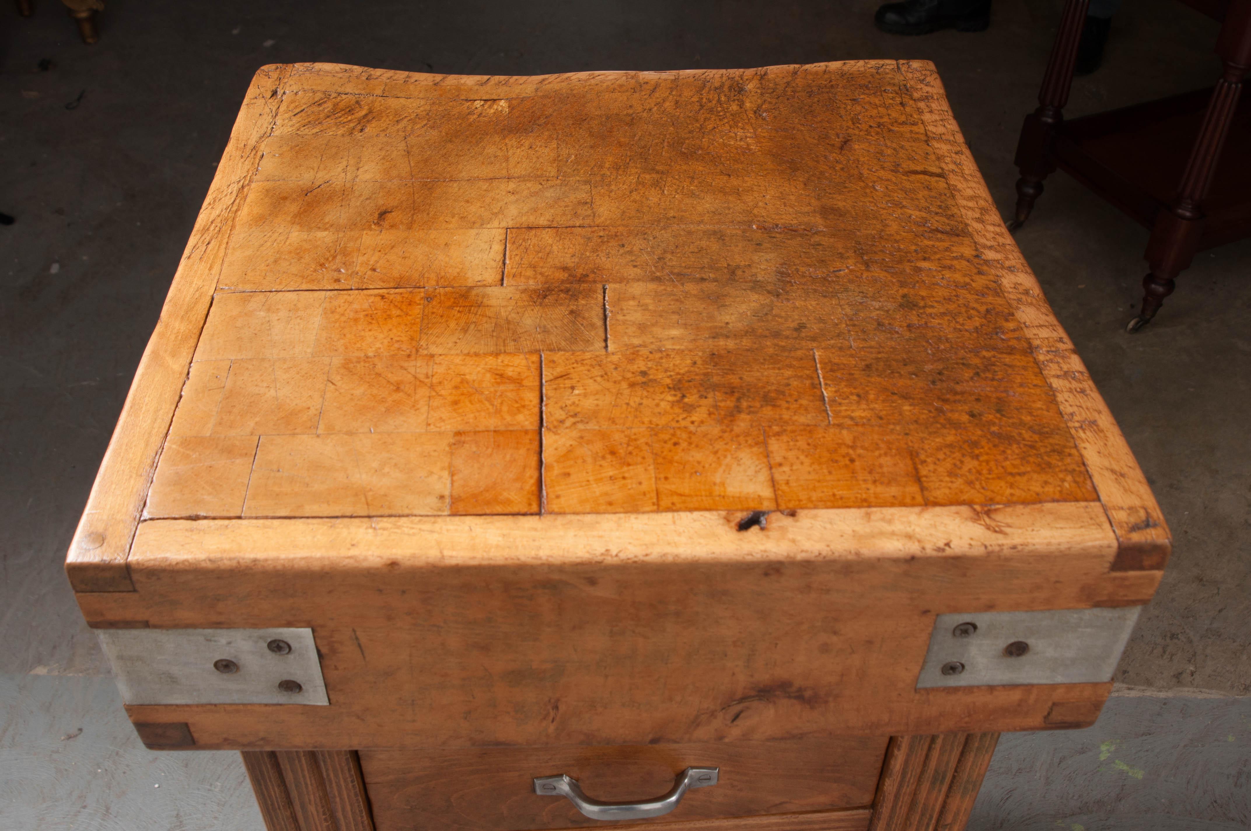 French 19th Century Butcher Block Table 5