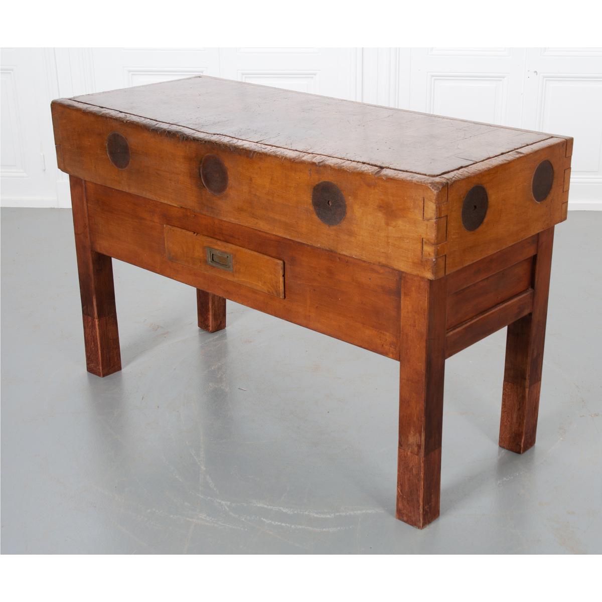 French 19th Century Butcher Block Table 7