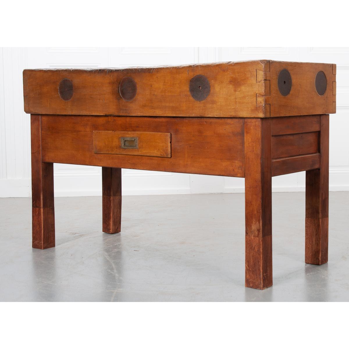 French 19th Century Butcher Block Table 8