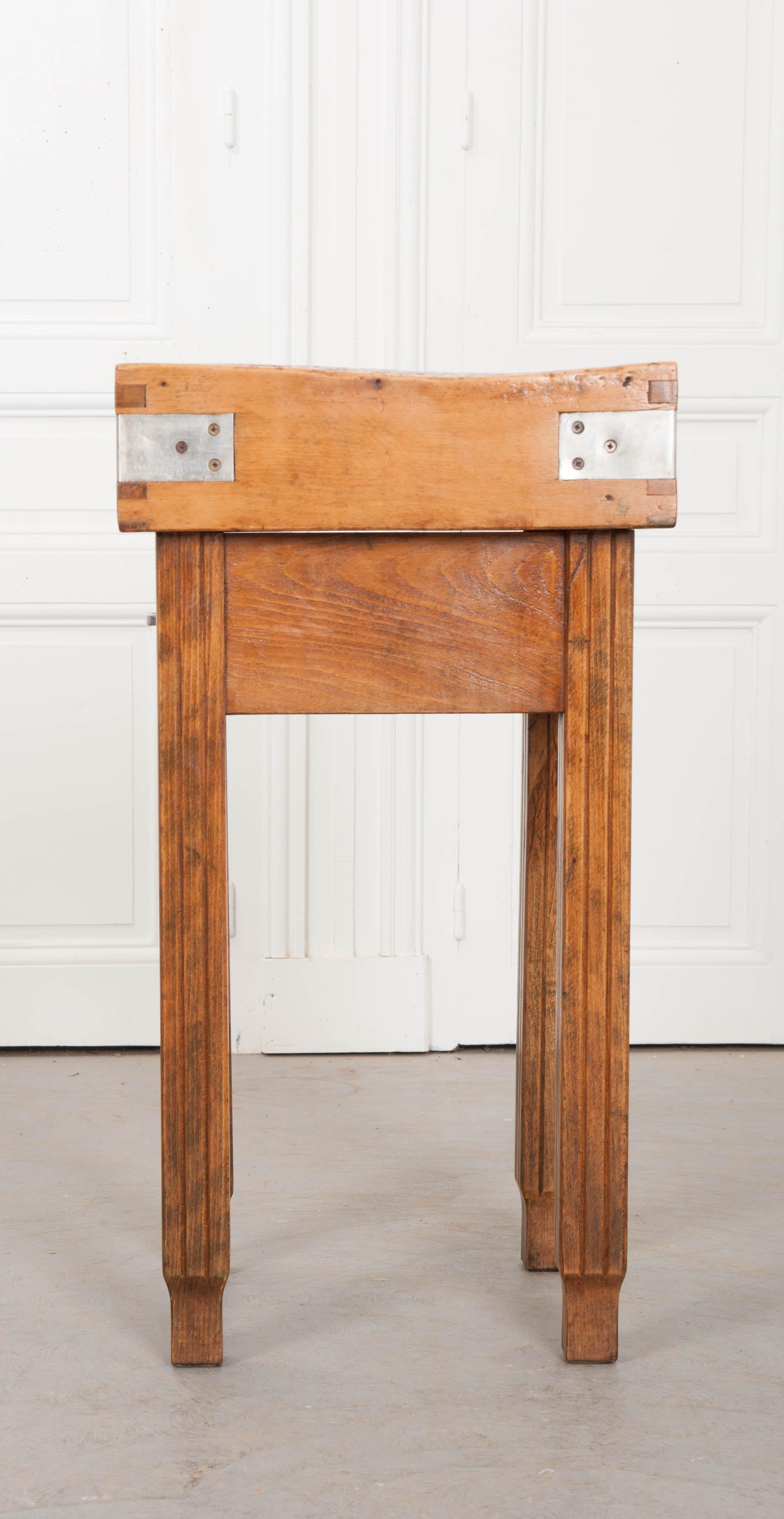 French 19th Century Butcher Block Table 1