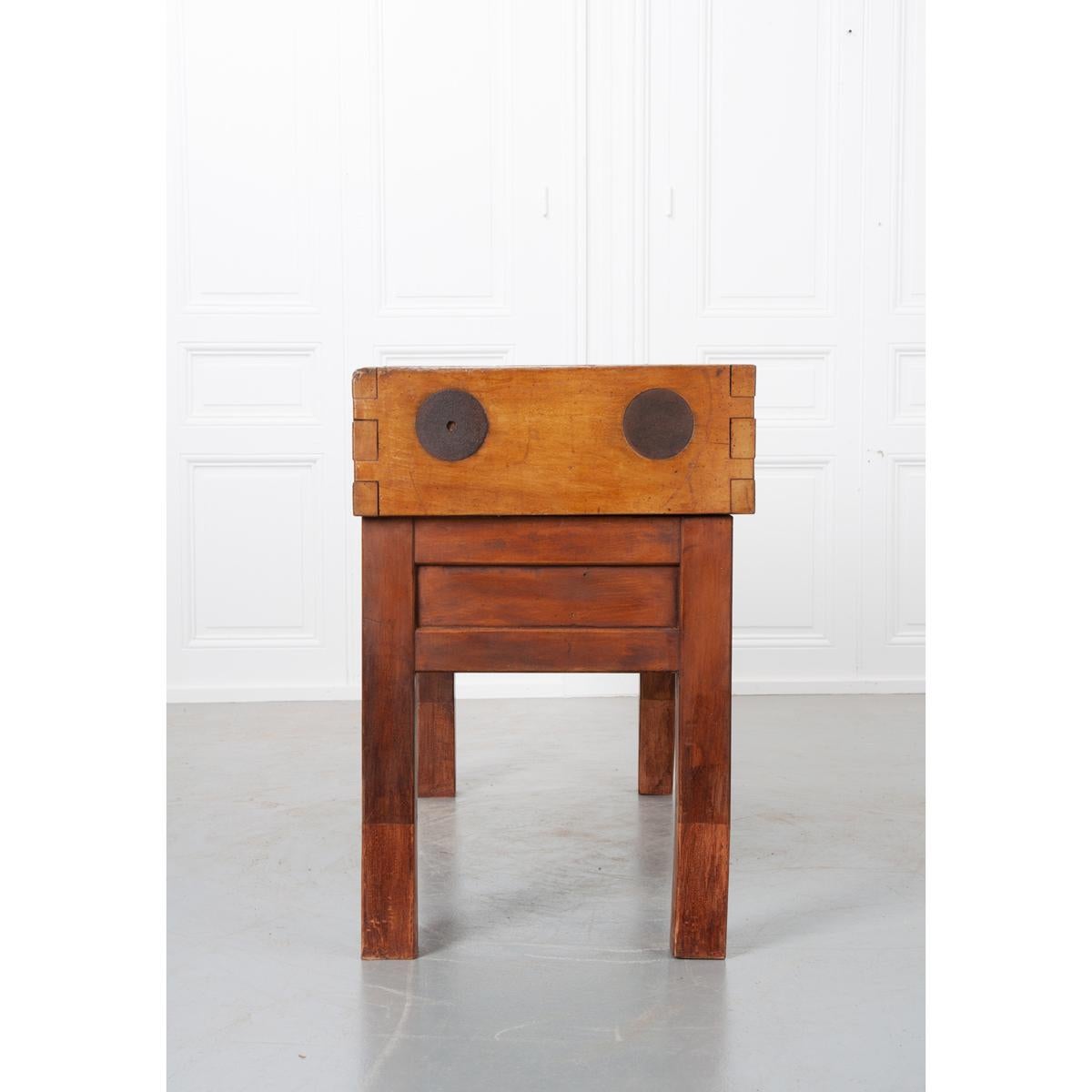 French 19th Century Butcher Block Table 1