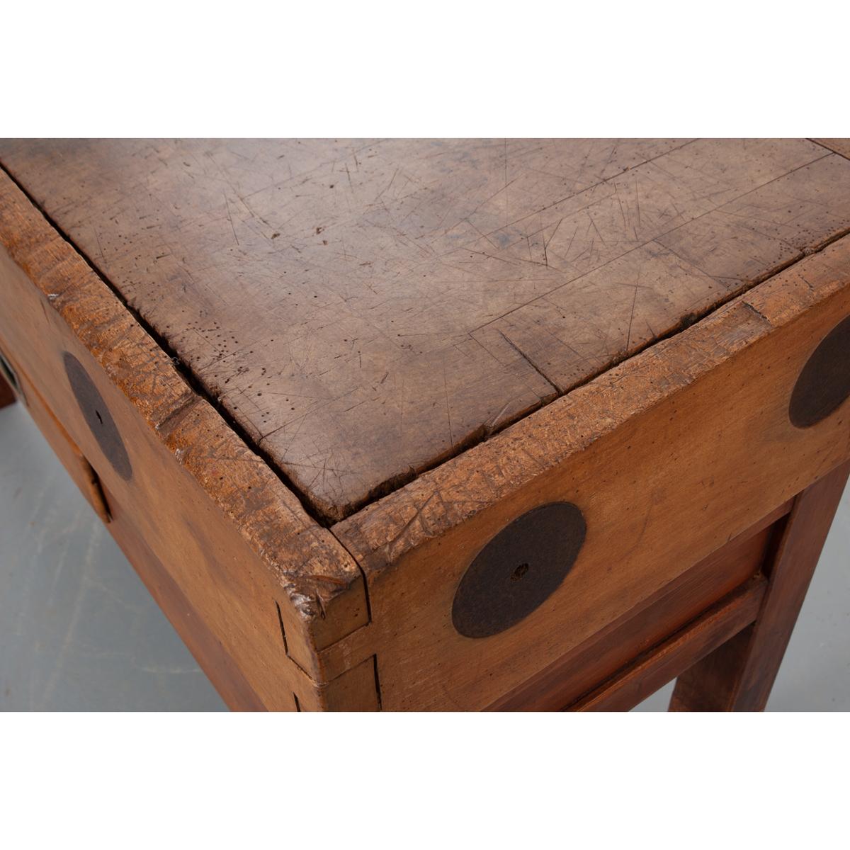 French 19th Century Butcher Block Table 4