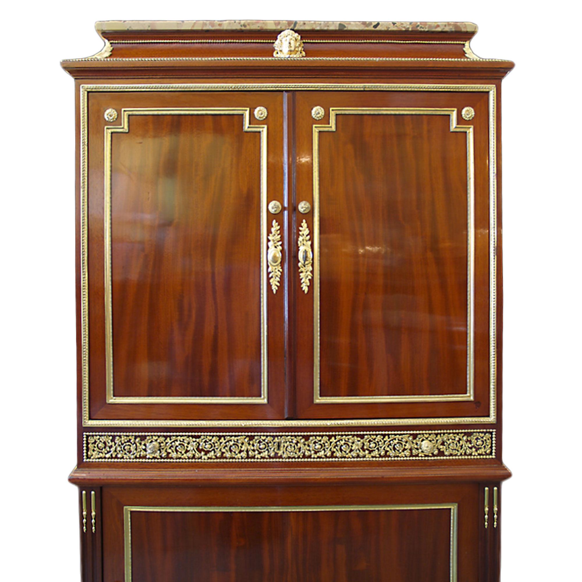 An extremely high quality French mid 19th century Louis XVI st. cabinet, signed 