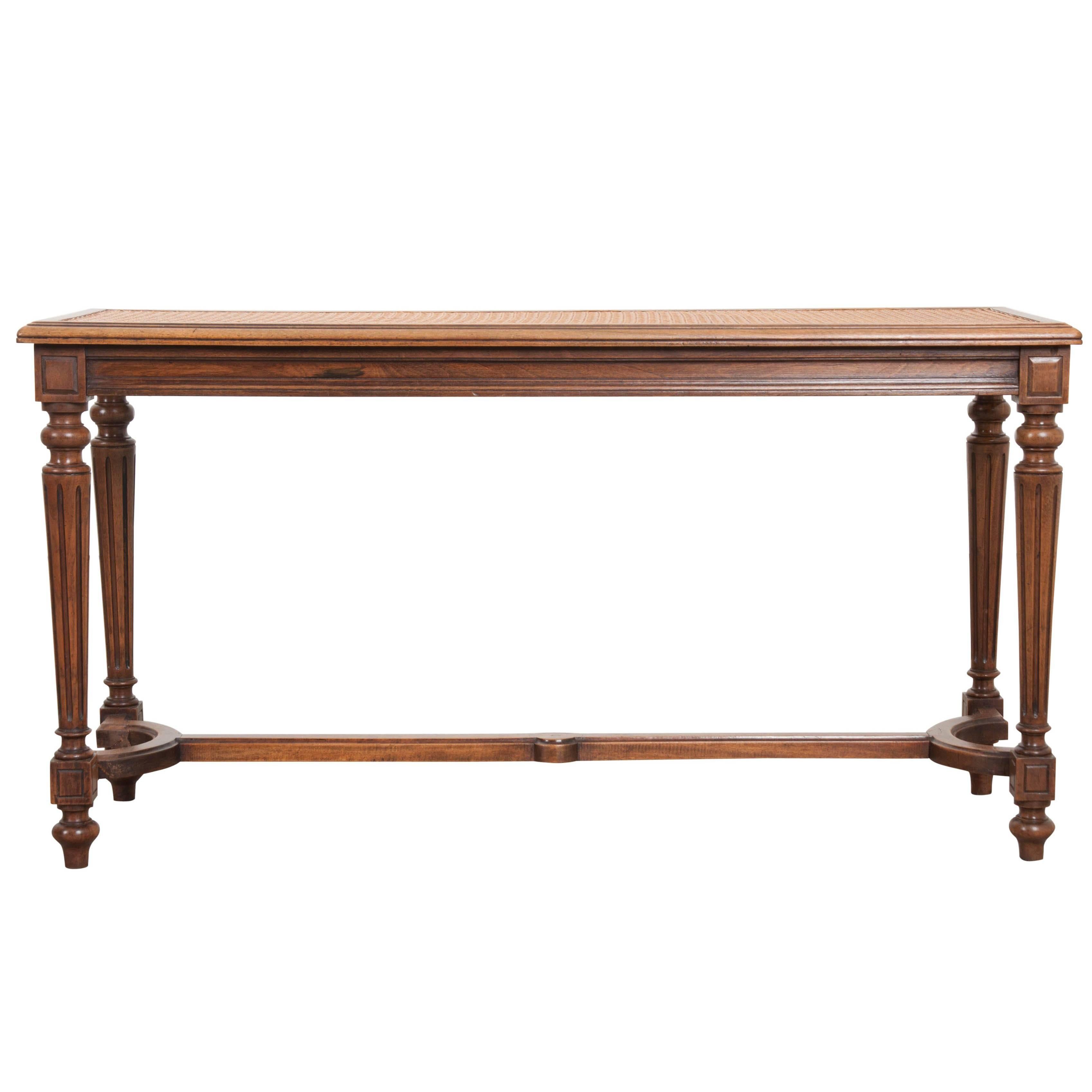French 19th Century Cane and Walnut Louis XVI Bench