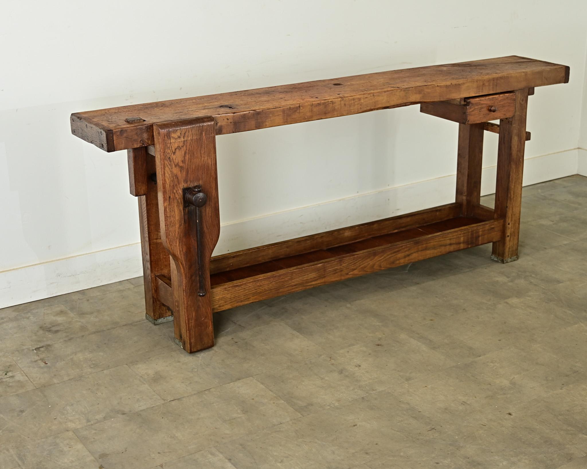 Carved French 19th Century Carpenter’s Workbench