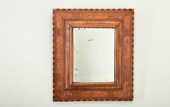 Französisch 19. Jahrhundert geschnitzt und Intarsien Burl Wood Spiegel