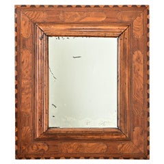 French 19th Century Carved and Inlay Burl Wood Mirror