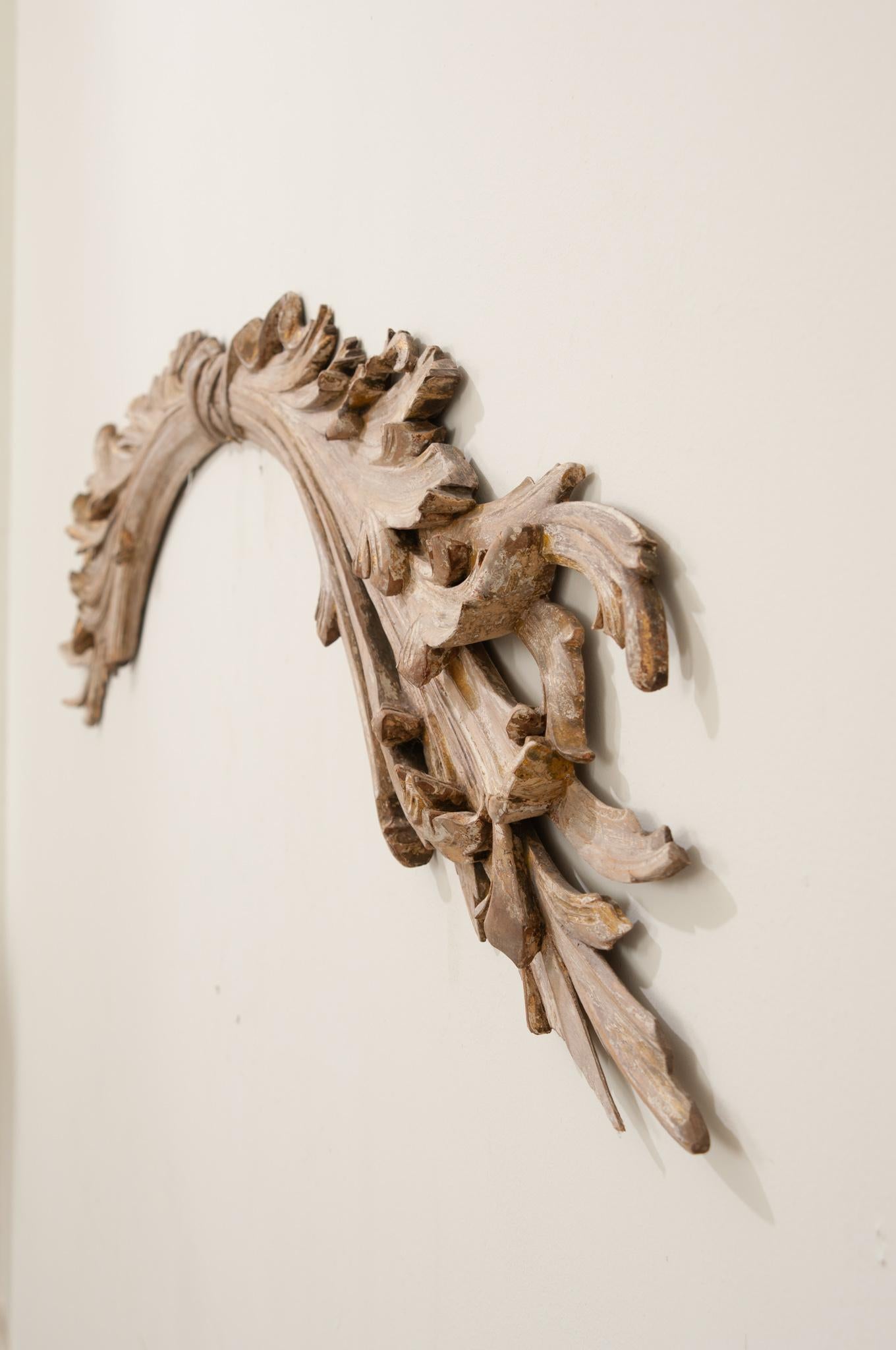 Wood French 19th Century Carved Arched Fragment