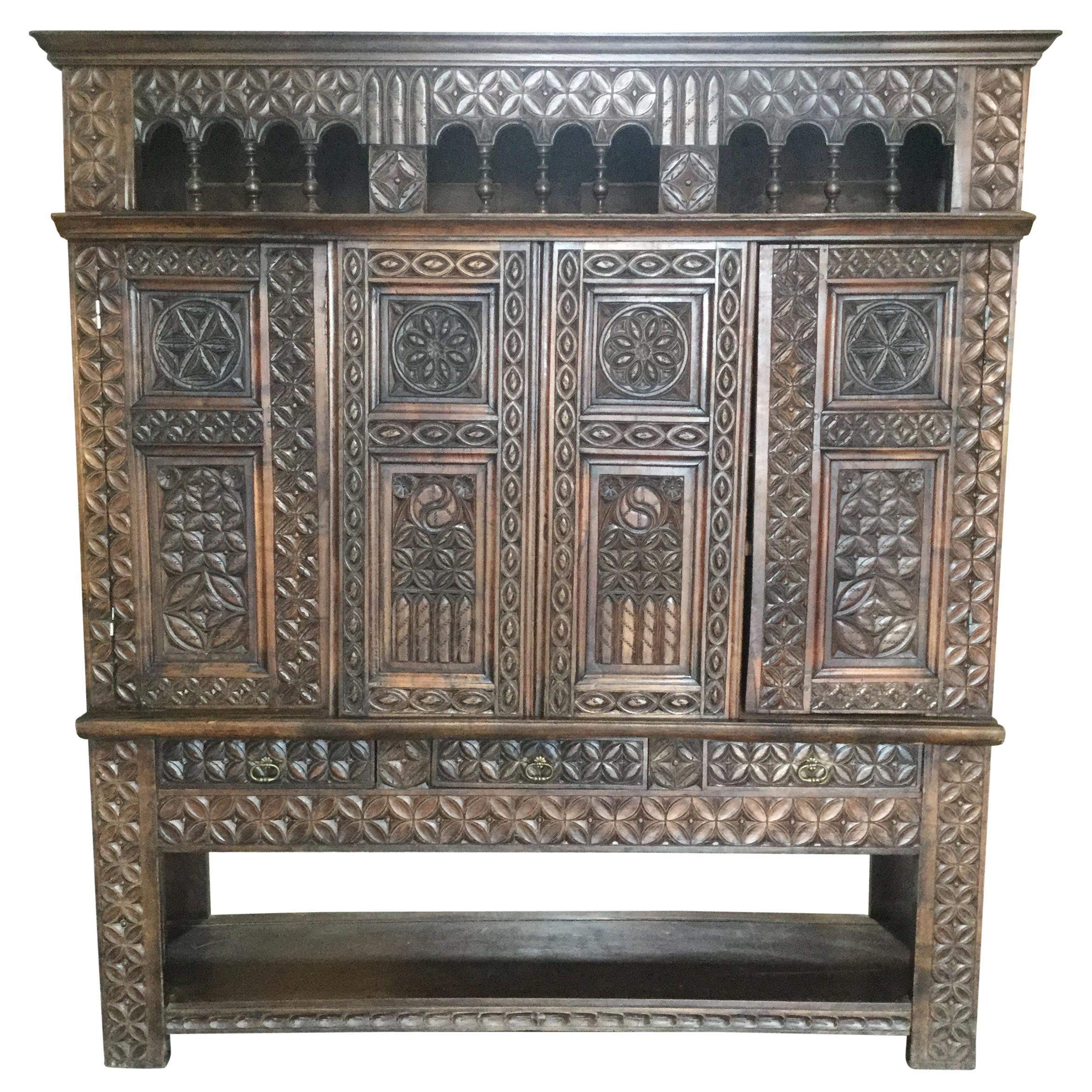 French 19th Century Carved Chestnut "Lit-Clos"