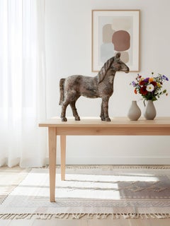 French 19th Century Carved Hardwood Horse, Likely Papier-Mâché Mold Form