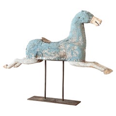 French 19th Century Carved Horse on Stand