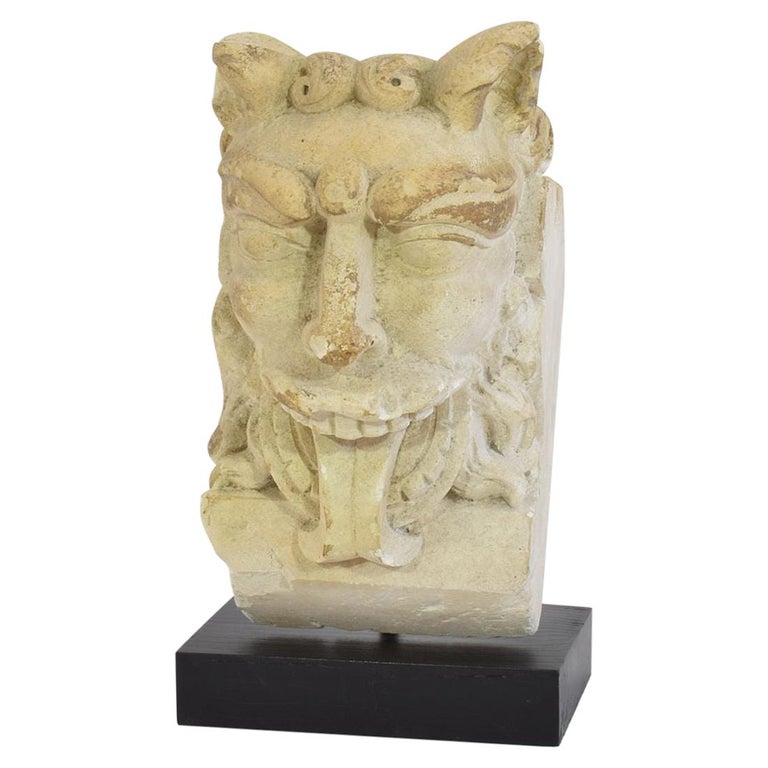 French 19th Century Carved Limestone Gargoyle Ornament at 1stDibs
