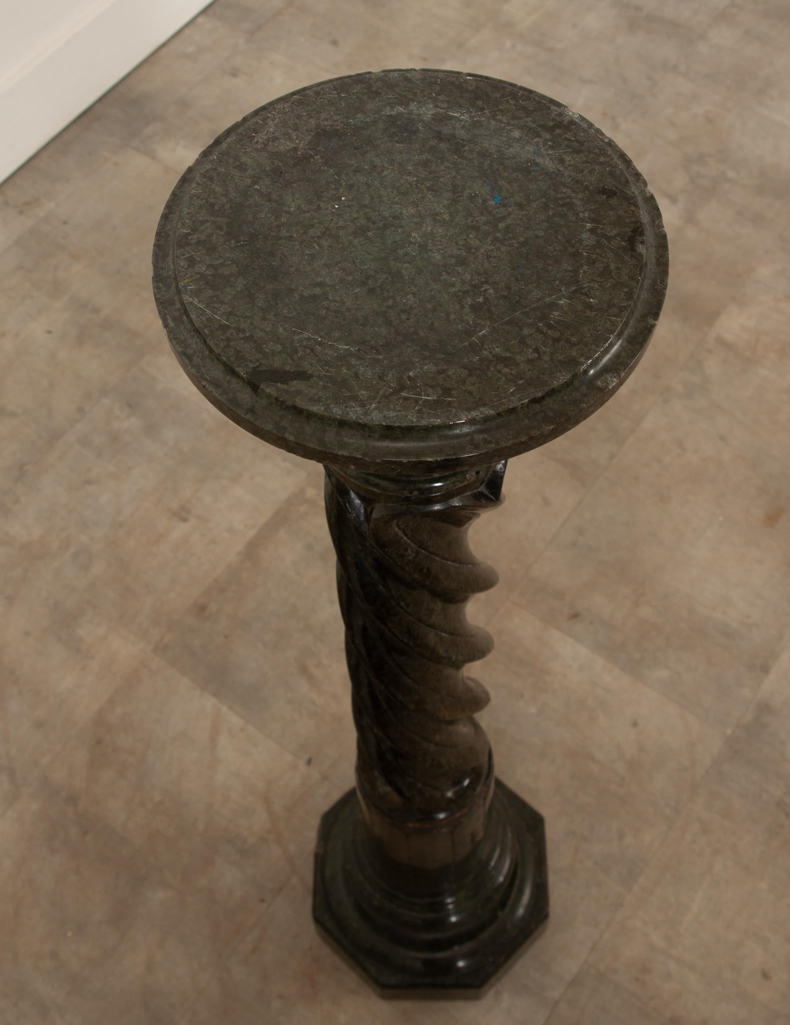 French 19th Century Carved Marble Pedestal In Good Condition For Sale In Baton Rouge, LA