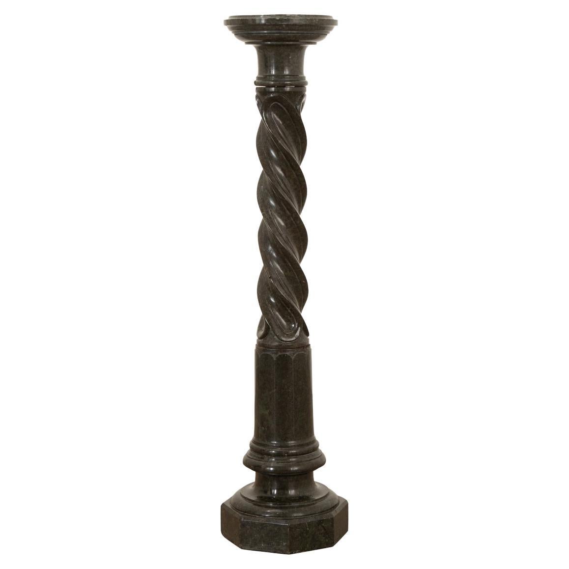 French 19th Century Carved Marble Pedestal For Sale