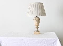 French 19th Century Carved Marble Table Lamp of Bacchus