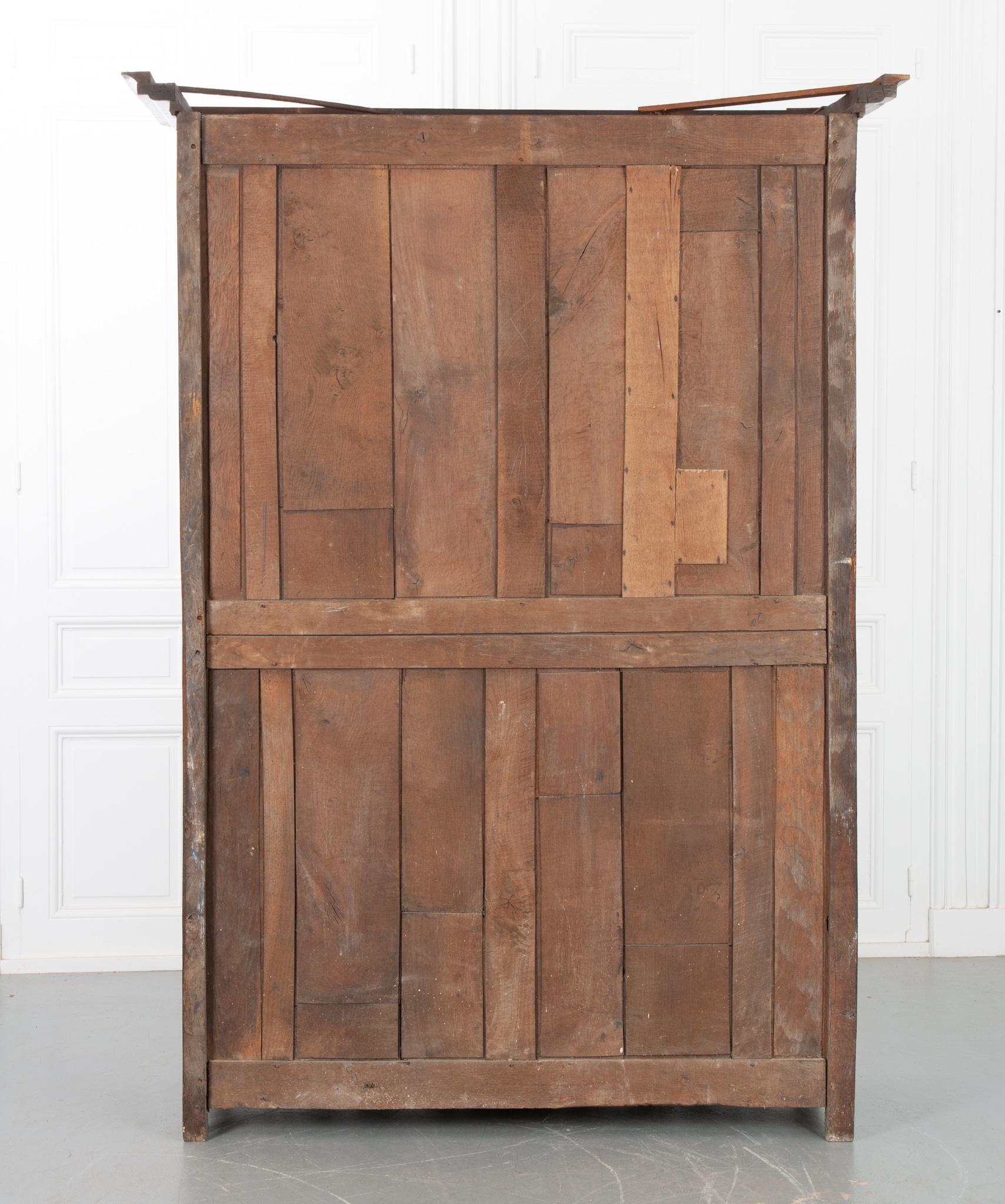 French 19th Century Carved Oak Armoire For Sale 8