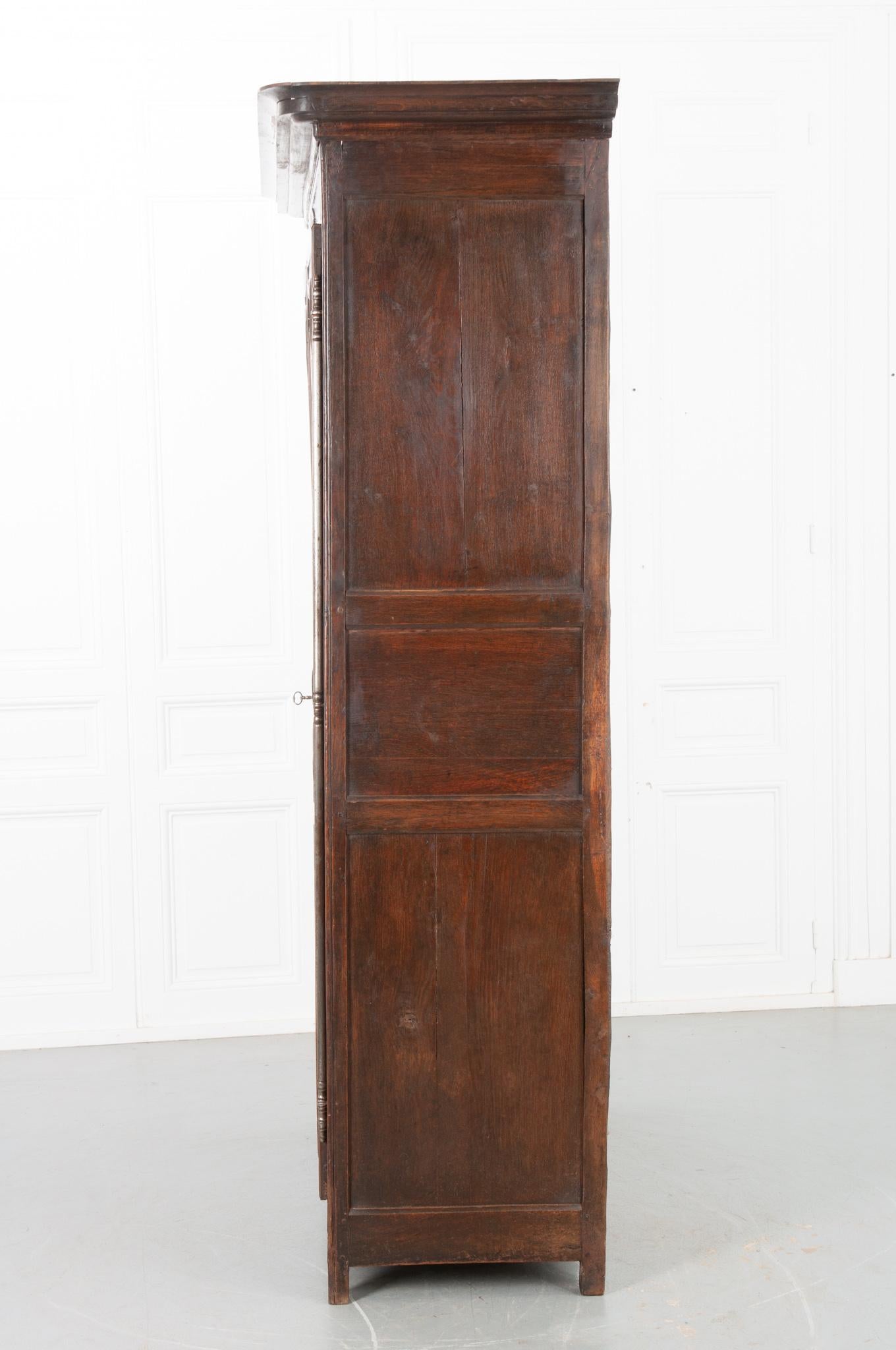 French 19th Century Carved Oak Armoire For Sale 9
