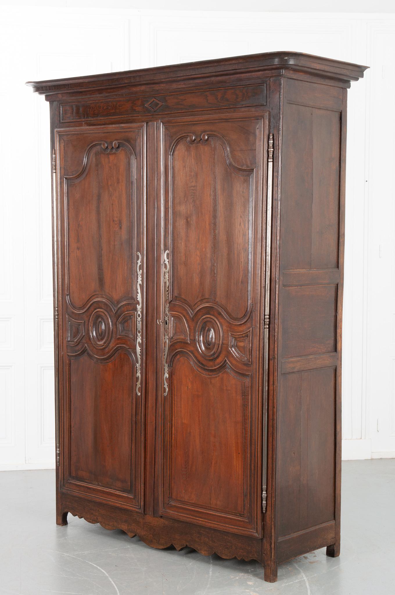 French 19th Century Carved Oak Armoire For Sale 10