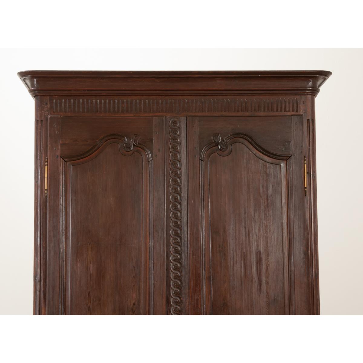 Louis XV French 19th Century Carved Oak Armoire