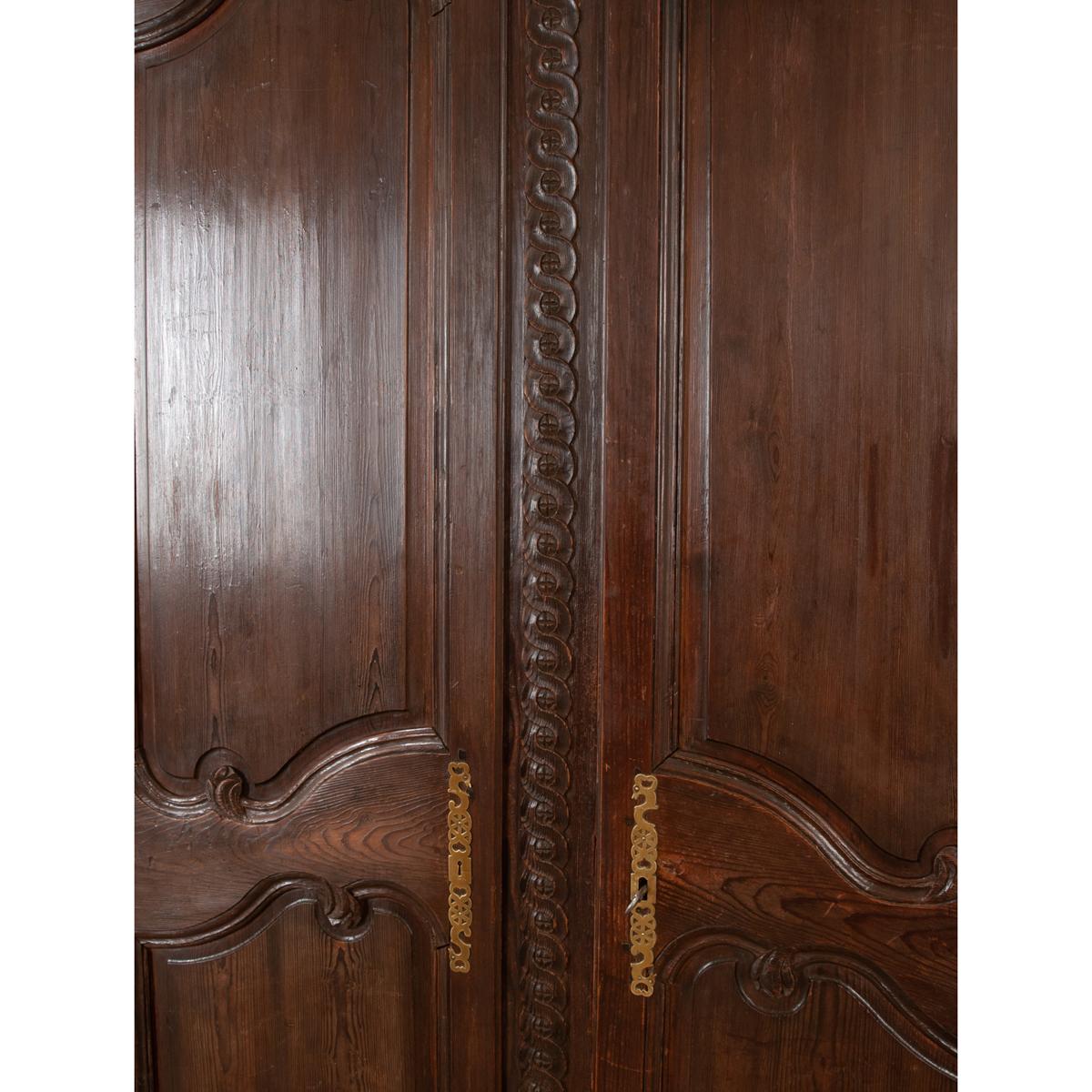 Metal French 19th Century Carved Oak Armoire