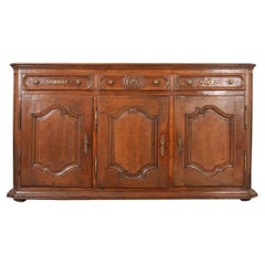 Antique French 19th Century Carved Oak Enfilade